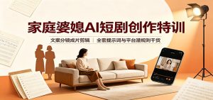 家庭婆媳AI短剧创作特训：文案分镜成片剪辑，全套提示词与平台潜规则干货-聊项目