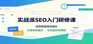 实战派SEO入门研修课:底层原理域名建站,分清有效操作与无效时间消耗-聊项目