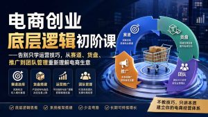 电商创业底层逻辑初阶课——告别只学运营技巧,从赛道、货盘、推广到团队管理重新理解电商生意-聊项目