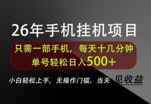 长期稳定可做，只需一部手机！单号轻松日入500+，不搞套路，只讲干货！【揭秘】-聊项目