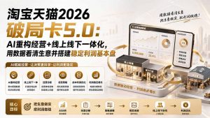 淘宝天猫2026破局卡5.0:AI重构经营+线上线下一体化,用数据看清生意并搭建稳定利润基本盘-聊项目