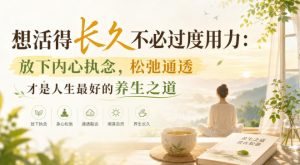付费文章：想活得长久不必过度用力：放下内心执念，松弛通透才是人生最好的养生之道-聊项目