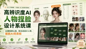 高辨识度AI人物捏脸设计系统课,从模型默认脸,到主动设计人物,摆脱AI同质脸-聊项目