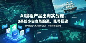 AI编程产品出海实战课,0基础小白也能跑通,账号搭建・多Agent开发・市场调研全流程,月入千刀跨境变现教程(更新0822)-聊项目