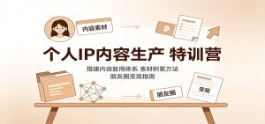 个人IP内容生产特训营：搭建内容复用体系，素材积累方法，朋友圈变现指南-聊项目