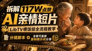 拆解117W点赞AI亲情短片,LibTV喂饭级全流程教学,分镜脚本+全套可直接复制提示词分享-聊项目