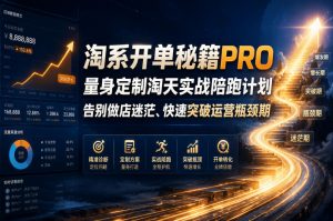 淘系开单秘籍PRO，量身定制淘天实战陪跑计划，告别做店迷茫、快速突破运营瓶颈期(更新260823)-聊项目