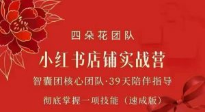 四朵花-小红书店铺专项实战营，​专项类目开店跑通全流程，彻底掌握一项技能(速成版)-聊项目