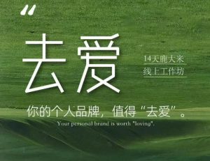 去爱14天鹿大米线上工作坊，你的个人品牌，值得“去爱”-聊项目