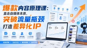 爆款内容原理课:直击自媒体本质,突破流量瓶颈打造差异化IP-聊项目