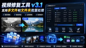 视频修复工具v3.1，支持多文件和文件夹批量处理-聊项目