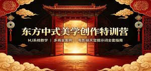 东方中式美学创作特训营：MJ系统教学，多商业案例，电影级天宫提示词全套指南-聊项目