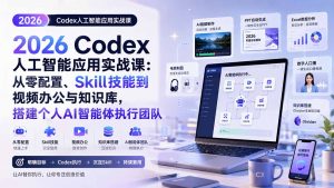 2026 Codex人工智能应用实战课：从零配置、Skill技能到视频办公与知识库，搭建个人AI智能体执行团队-聊项目