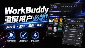WorkBuddy重度用户必装!多账号·主题·增强工具集,零侵入、零重签名,WorkDaddy-聊项目