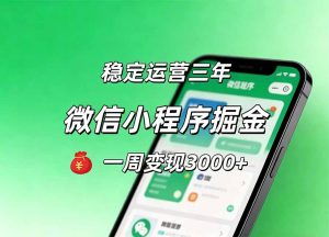 月收益稳定1W+的微信小程序，前期积累客户，后期躺平养老，小白轻松上手-聊项目