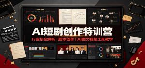 AI短剧创作特训营：行业机会解析，剧本创作，AI图文视频工具教学(文字版)-聊项目
