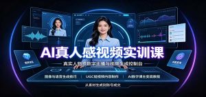 AI真人感视频实训课:图像语音生成,UGC内容制作,AI数字博主变现教程-聊项目