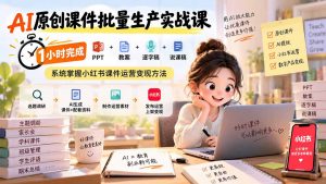 AI原创课件批量生产实战课:1小时完成PPT+教案+逐字稿+说课稿,系统掌握小红书课件运营变现方法-聊项目