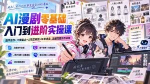 AI漫剧零基础入门到进阶实操课:剧本创作+分镜脚本+人物三视图+场景道具,跑通完整创作流程-聊项目
