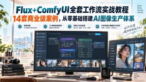 Flux+ComfyUI全套工作流实战教程|14套商业级案例,从零基础搭建AI图像生产体系-聊项目