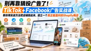 别再靠猜投广告了!TikTok+Facebook广告实战课,教你用实战方法把店铺跑起来,建立一个真正能盈利的Shopify商店【原创双语字幕】-聊项目