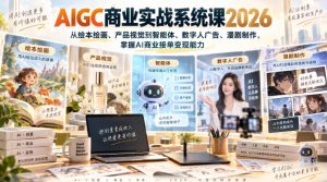 AIGC商业实战系统课2026,从绘本绘画、产品视觉到智能体、数字人广告、漫剧制作,掌握AI商业接单变现能力-聊项目