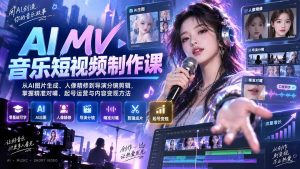 AI MV音乐短视频制作课:从AI图片生成、人像精修到导演分镜剪辑,掌握精准对嘴、起号运营与内容变现方法-聊项目