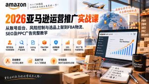 2026亚马逊运营推广实战课：从账号后台、风险控制与选品上架到FBA物流、SEO及PPC广告完整教学-聊项目