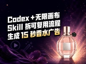 我把Amazon香水视频拆成Codex Skill:无限画布负责最后15秒-聊项目