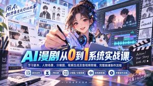 AI漫剧从0到1系统实战课:学习剧本、人物场景、分镜图、视频生成及音视频剪辑,完整跑通制作流程-聊项目
