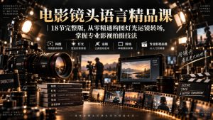 电影镜头语言精品课|18节完整版,从零精通构图灯光运镜转场,掌握专业影视拍摄技法-聊项目