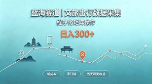 蓝海赛道  文旅出行数据采集  程序化矩阵操作    低成本  零门槛   当天可见收益   日入300+-聊项目