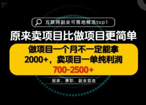 一单利润700-2.5K+，为什么我们要卖项目而不是做项目，我们普通人应该怎样开始？【揭秘】-聊项目