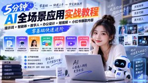 AI全场景应用实战教程｜提示词+智能体+数字人+办公设计+短视频+小红书爆款内容，零基础快速进阶-聊项目