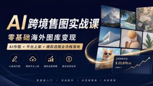 AI跨境售图实战课，零基础海外图库变现，AI作图+平台上架+爆款选图全流程落地-聊项目