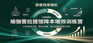 瑜伽普拉提馆降本增效训练营：AI生成私域文案，落地AI销售，提升场馆获客成交效率-聊项目