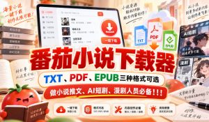 番茄小说下载器，TXT、PDF、EPUB三种格式可选，做小说推文、AI短剧、漫剧人员必备！！！-聊项目