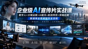 企业级AI宣传片实战课｜数字人+分镜运镜+AI配乐+航拍特效+剪辑后期，跑通商业视频制作全流程-聊项目