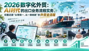 2026数字化外贸：AI时代的出口业务流程实务，完整还原”从零到一、从一到收款”的外贸全流程-聊项目