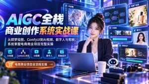 AIGC全栈商业创作系统实战课-无水印：从即梦绘图、ComfyUI到AI视频、数字人与剪映，系统掌握电商商业项目完整实操-聊项目