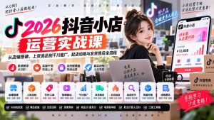 2026抖音小店运营实战课｜从店铺搭建、上货选品到千川推广、起店动销与发货售后全流程-聊项目