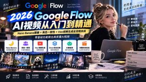 【无水印】Google Flow AI视频从入门到精通：Nano Banana图像+角色一致性+Veo视频生成全流程实战-精翻中英字幕-聊项目