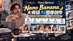 【无水印】Nano Banana大师级AI图像实战课：从提示词工程到图片编辑与角色一致性，掌握完整创作流程-聊项目