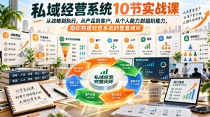 私域经营系统10节实战课,从战略到执行,从产品到客户,从个人能力到组织能力,助你构建经营系统的整套闭环-聊项目