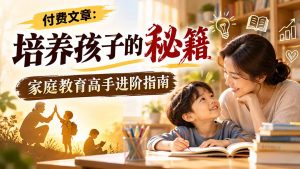 付费文章:培养孩子的秘籍,家庭教育高手进阶指南-聊项目