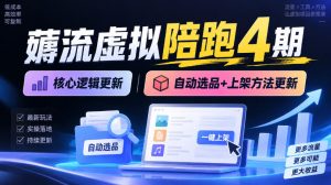 薅流虚拟陪跑4期丨核心逻辑更新丨自动选品+上架方法更新-聊项目