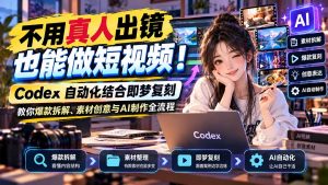 不用真人出镜也能做短视频!Codex自动化结合即梦复刻,教你爆款拆解、素材创意与AI制作全流程-聊项目