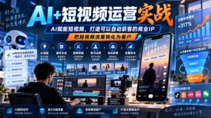 AI+短视频运营实战，AI赋能短视频，打造可以自动获客的商业IP，把短视频流量转化为客户-聊项目