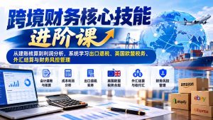 跨境财务核心技能进阶课:从建账核算到利润分析,系统学习出口退税、英国欧盟税务、外汇结算与财务风控管理-聊项目