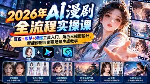 2026年AI漫剧全流程实操课:豆包+即梦+海螺工具入门、角色三视图设计、智能修图与创意场景生成教学-聊项目